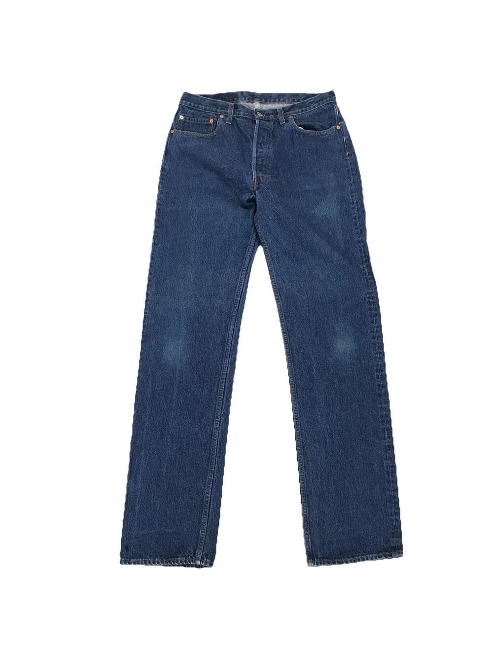 Vintage Levis 501 Jeans 34 x 36 Blue Denim 5 Button Fly Straight Leg Made In USA